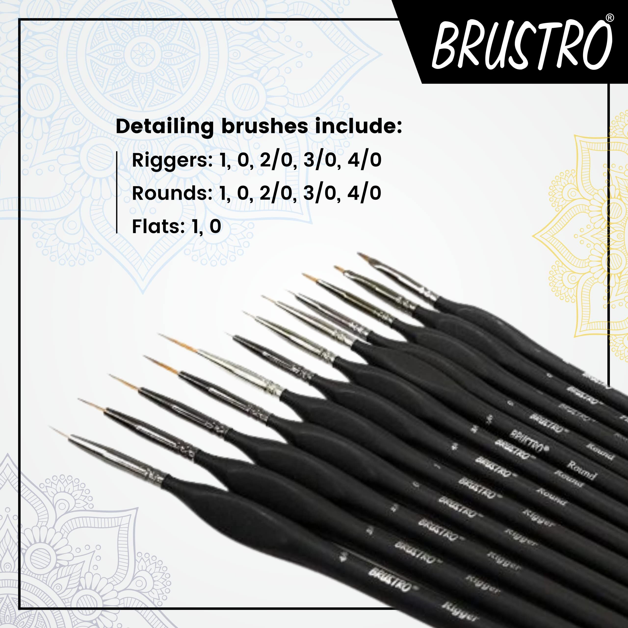 BRUSTRO Artists  Watercolour & Acrylic Miniature Brush Set of - 12