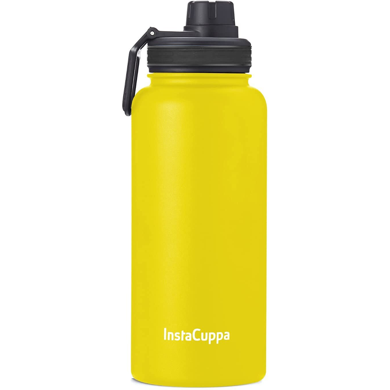 InstaCuppa Thermos Bottle 650 mL, Double-Wall Thermos Flask, Vacuum Insulated Stainless Steel | Retains Hot and Cold Temperatures,Yellow