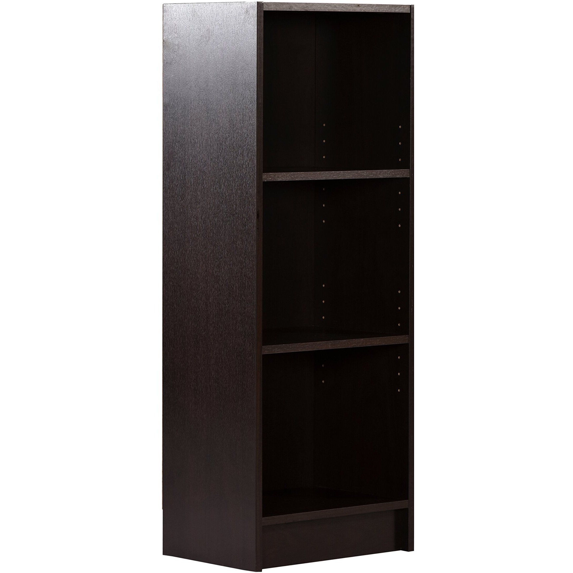 DeckUp Lexis 3-Shelf Bookcase and Storage Unit (Engineered Wood) (Dark Wenge, Matte Finish)