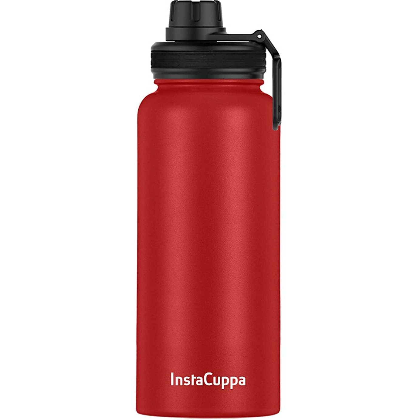 InstaCuppa Thermos Bottle 550 mL, Double-Wall Thermos Flask, Vacuum Insulated Stainless Steel | Retains Hot and Cold Temperatures,Red