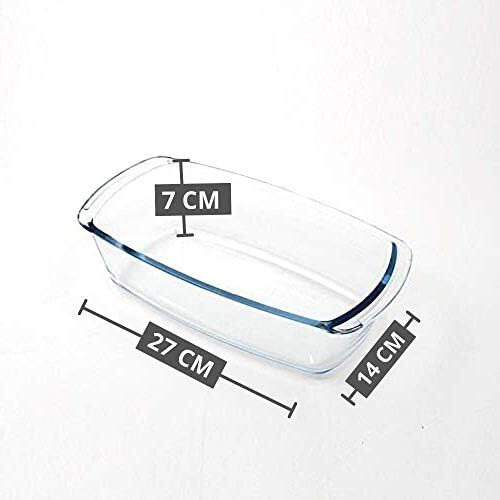 Femora Borosilicate Glass Loaf Pan, Baking Dish, Microwave Safe, Oven Safe, 1.8 Ltr, 1 Pcs