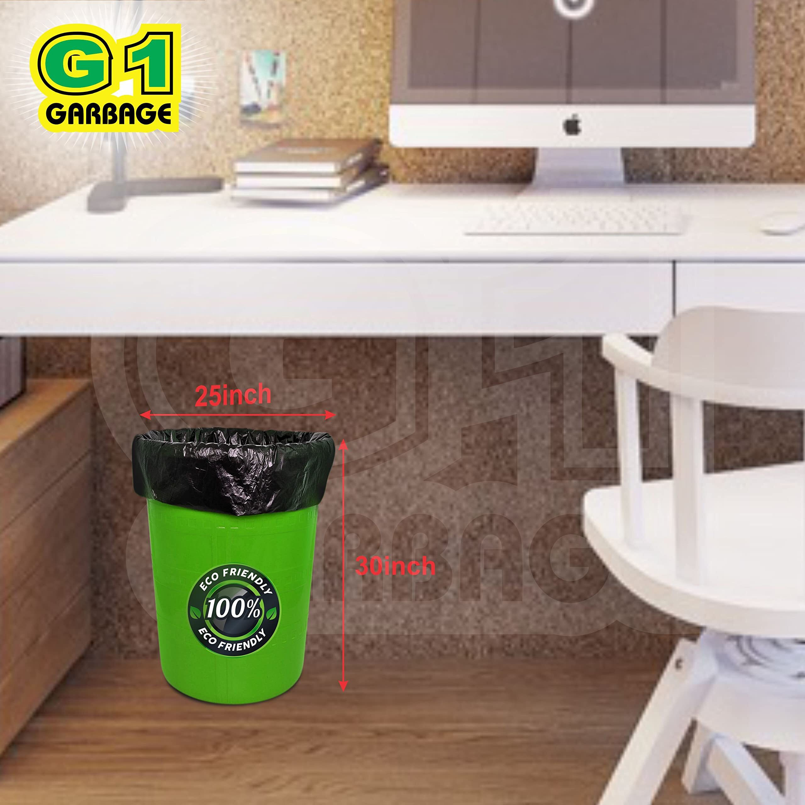 G1 Garbage Bags | Waste Covers | Dustbin Bags | Large Size | Black Color | 25 X 30 Inch | Pack Of 20 | 280 Pieces