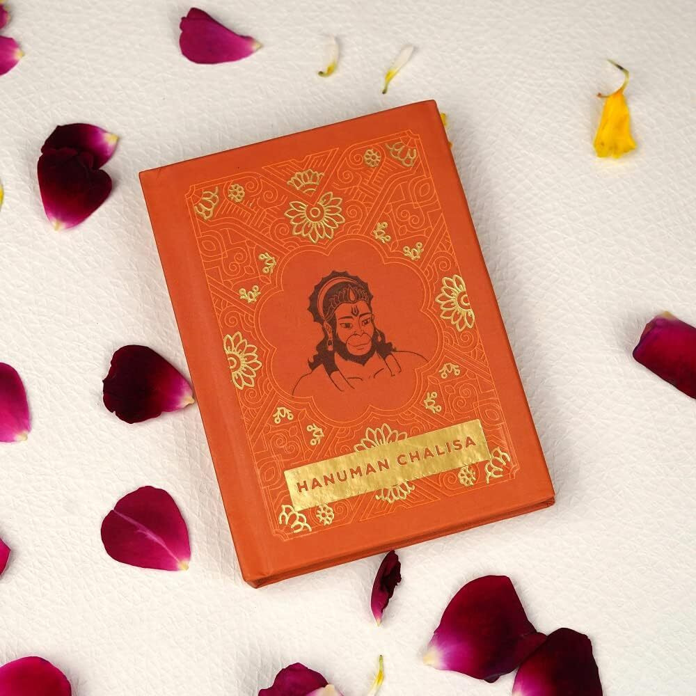 Servdharm Resin Hanuman Ji Murti with Hanuman Chalisa Pocket Book in Hindi, Roman Hindi for Gifting | Statue for Home Decor, Gifting, Protection from Evil Eye (Hanuman chalisa with Hanuman Murti)