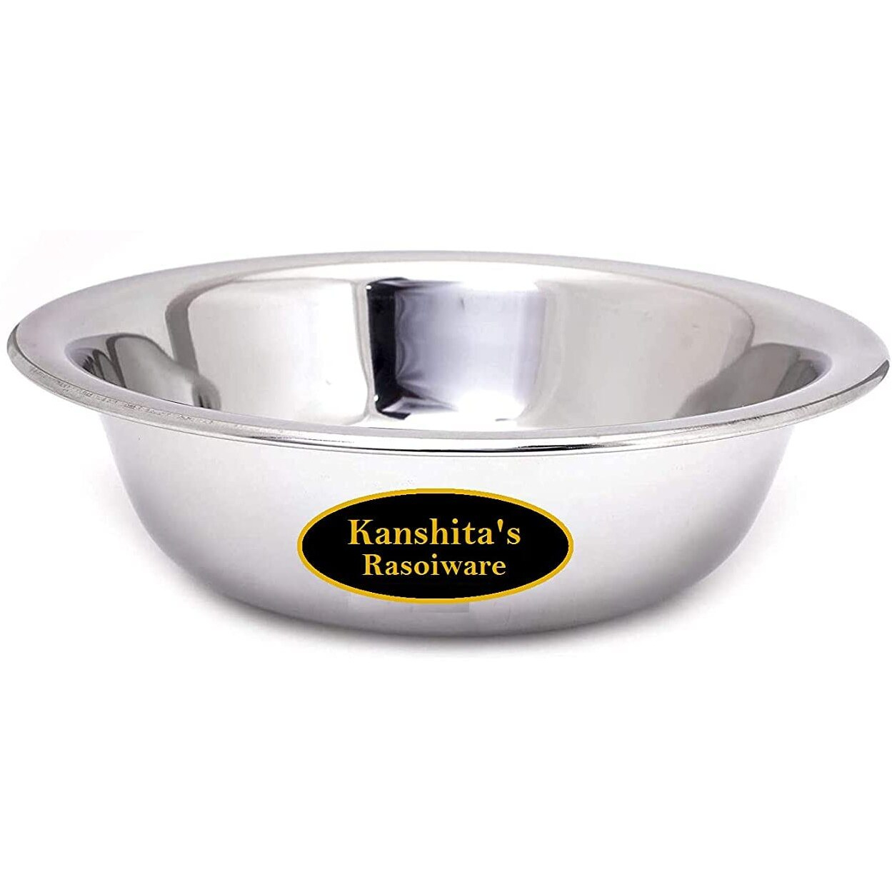 Kanshitas Rasoiware Premium Stainless Steel Multipurpose Basin Bowl Large 33.5 Cm, 3.80 liter