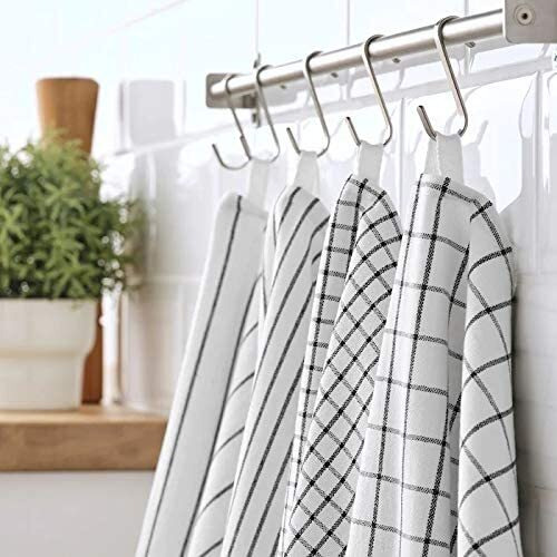 Ikea Cotton Tssp Tea Towel, White/Dark Grey/Patterned45X60 Cm (18X24)(Pack of 4)