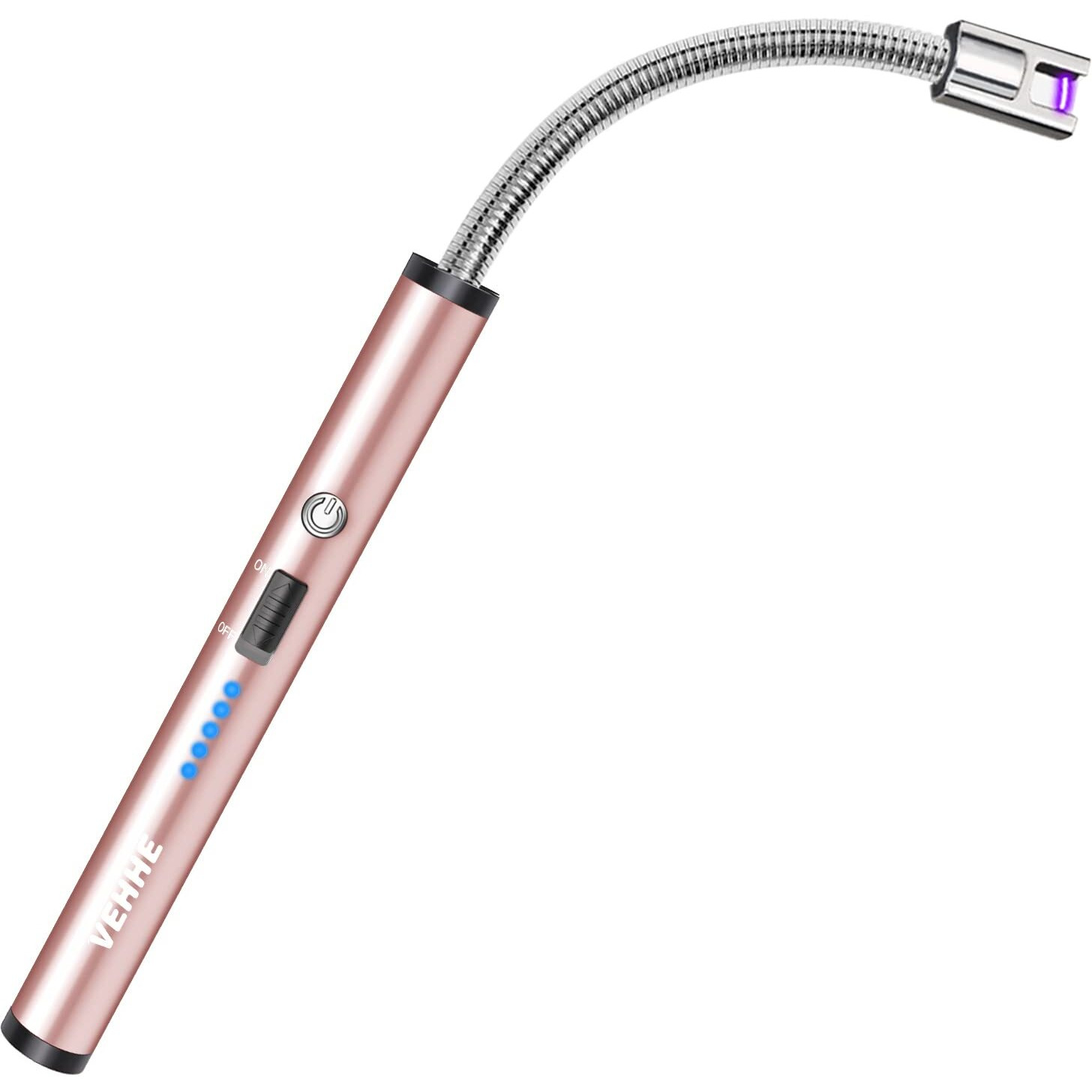 VEHHE USB Plasma Rechargeable Electric Gas Lighter for Kitchen, Pooja Room, Candles, BBQ, Multi Purpose - 360 Degree Flexible & Windproof (Pink)