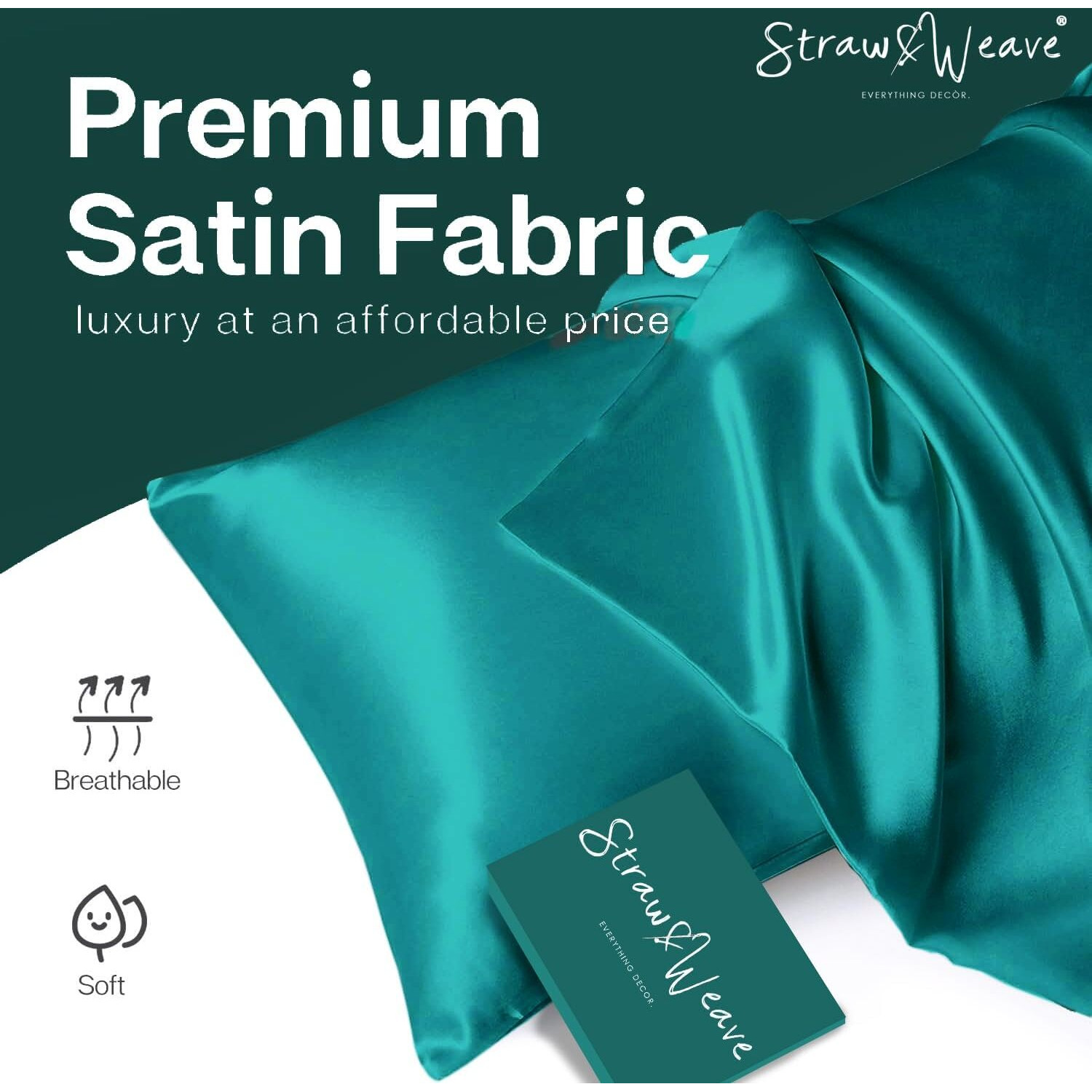 Satin Pillow Cover for Hair and Skin | 3 Months Warranty | with 2 Silk Pillow Cover & 3 Satin Scrunchies for Women