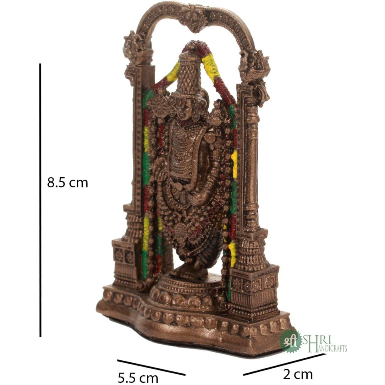 INDICAST Tirupati Balaji Fine Painting Idol Decorative Showpiece Handcrafted Balaji Murti for Home Office and Gifting Purpose Sculpture (Design 4)