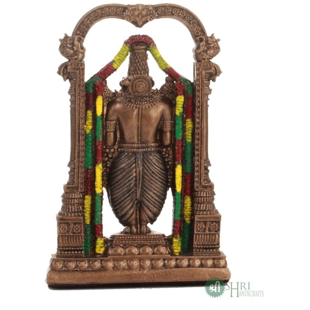 INDICAST Tirupati Balaji Fine Painting Idol Decorative Showpiece Handcrafted Balaji Murti for Home Office and Gifting Purpose Sculpture (Design 4)