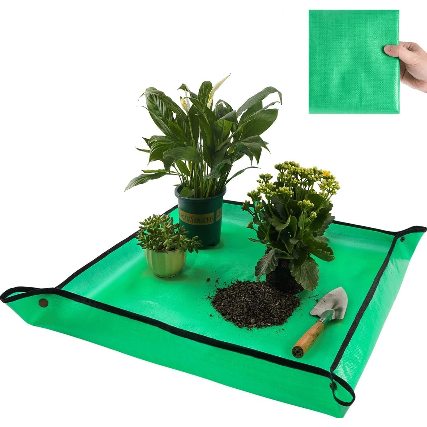 DHARVIM Gardening Mat for Plant Transplanting and Mess Control 29.5x 29.5 Thickened Waterproof Potting Tray Succulent Potting Mat Portable Gardening Mat Plant Gifts for Women Men,(75 * 75 cm)