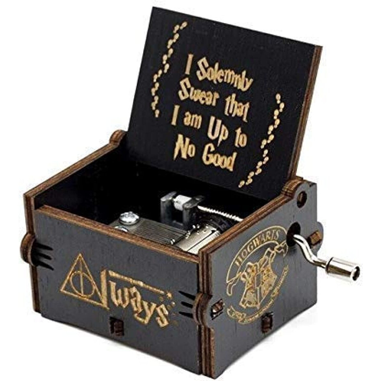 EITHEO Wooden Uniq Carved Hand Crank Hp-Black Theme Music Box(Hp-Black-01), Kid