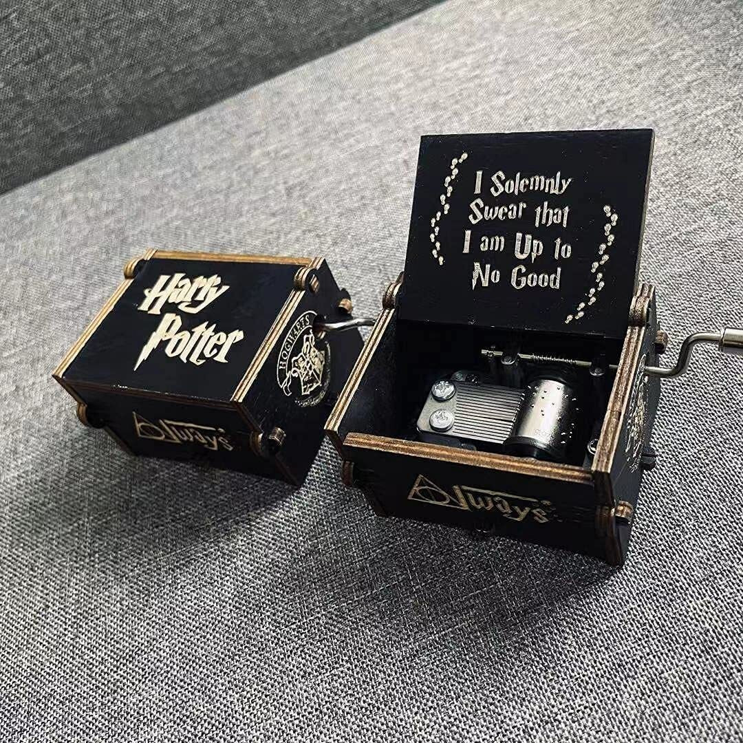 EITHEO Wooden Uniq Carved Hand Crank Hp-Black Theme Music Box(Hp-Black-01), Kid