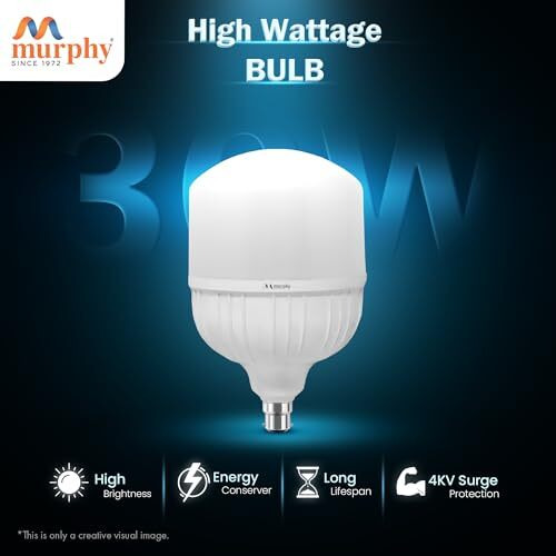 Murphy 30-Watts B22 LED Cool White Bulb, Pack of 6