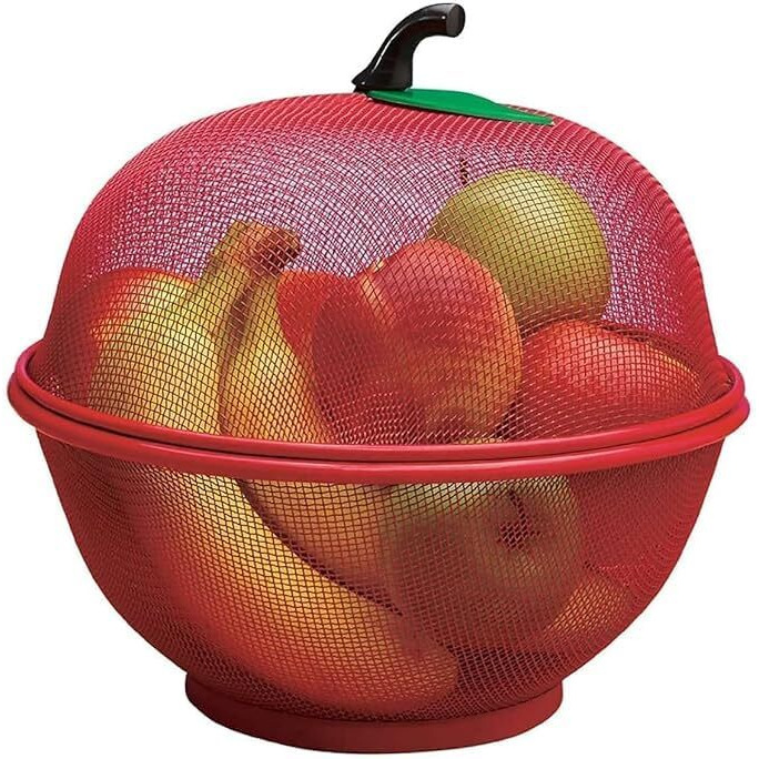 LootWagon Apple Shape Net Fruits & Vegetables Basket for Kitchen, Fruit Basket with Net Cover, Fruit and Vegetable Stand Basket, Fruit Net Cover (Multi Colour)