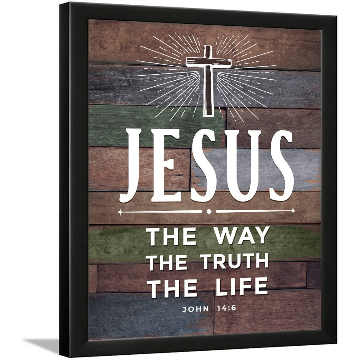 Chaka Chaundh Acrylic - Jesus Quotes Wall Frames - Christmas Quotes Wall Frames - Christian Wall Frames - Bible Verses Wall Decor - (14 X 11 Inches) (Jesus The Way - Vintage)