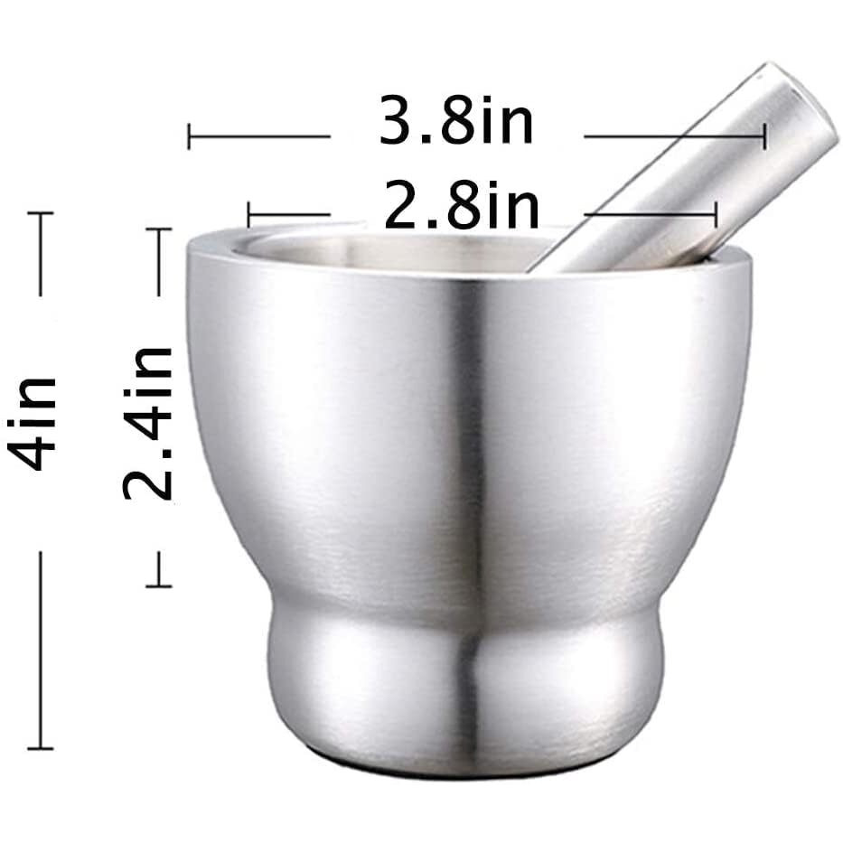 Holistic Stainless Steel Mortar and Pestle Spice Grinder Pill Crusher Stainless Steel Herb Bowl