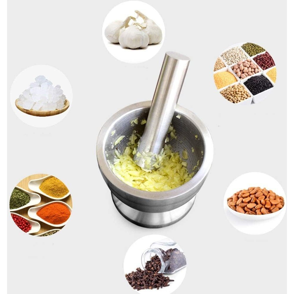 Holistic Stainless Steel Mortar and Pestle Spice Grinder Pill Crusher Stainless Steel Herb Bowl