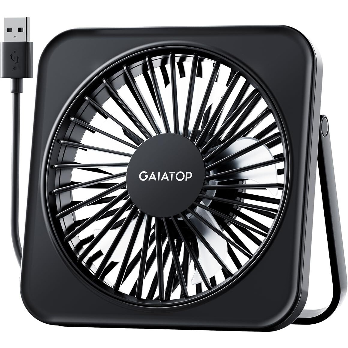 Gaiatop USB Desk Fan, 5 Inch Personal Fan Small Portable Table Fan with 180 Tilt Folding and 3 Speeds, Strong Wind Ultra Quiet Personal Cooling Fan For Office Home Bedroom Desktop Travel