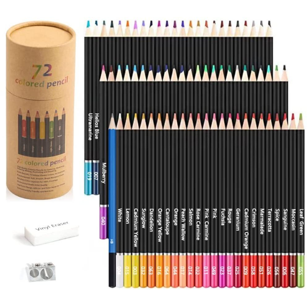 Wynhard Sketch Color Pencil Set Drawing Colour Pencils Set Artist Kit Artist Pencil Set Art Kit Pencil Colors Colored Pencils Color Pencils for Artists 72 Shades Pencil Color Coloring Set Kids Adults