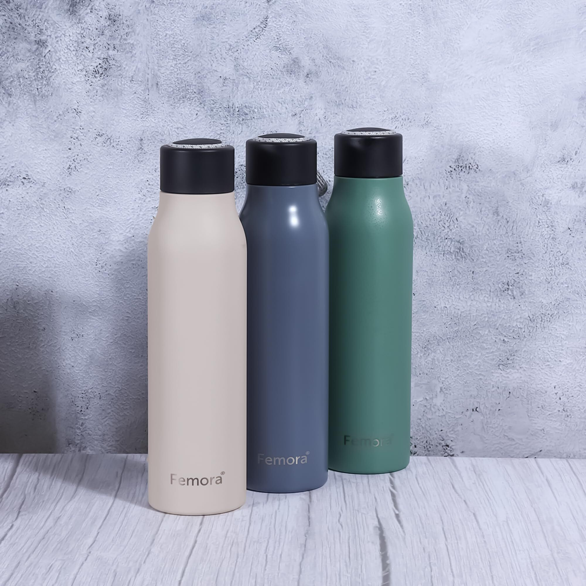 Femora Urban Frost Double Walled Stainless Steel Insulated Soft Amber Vacuum 600ml Insulated Flask Cold & Hot Water Bottle for Travel, Sports, Office, School