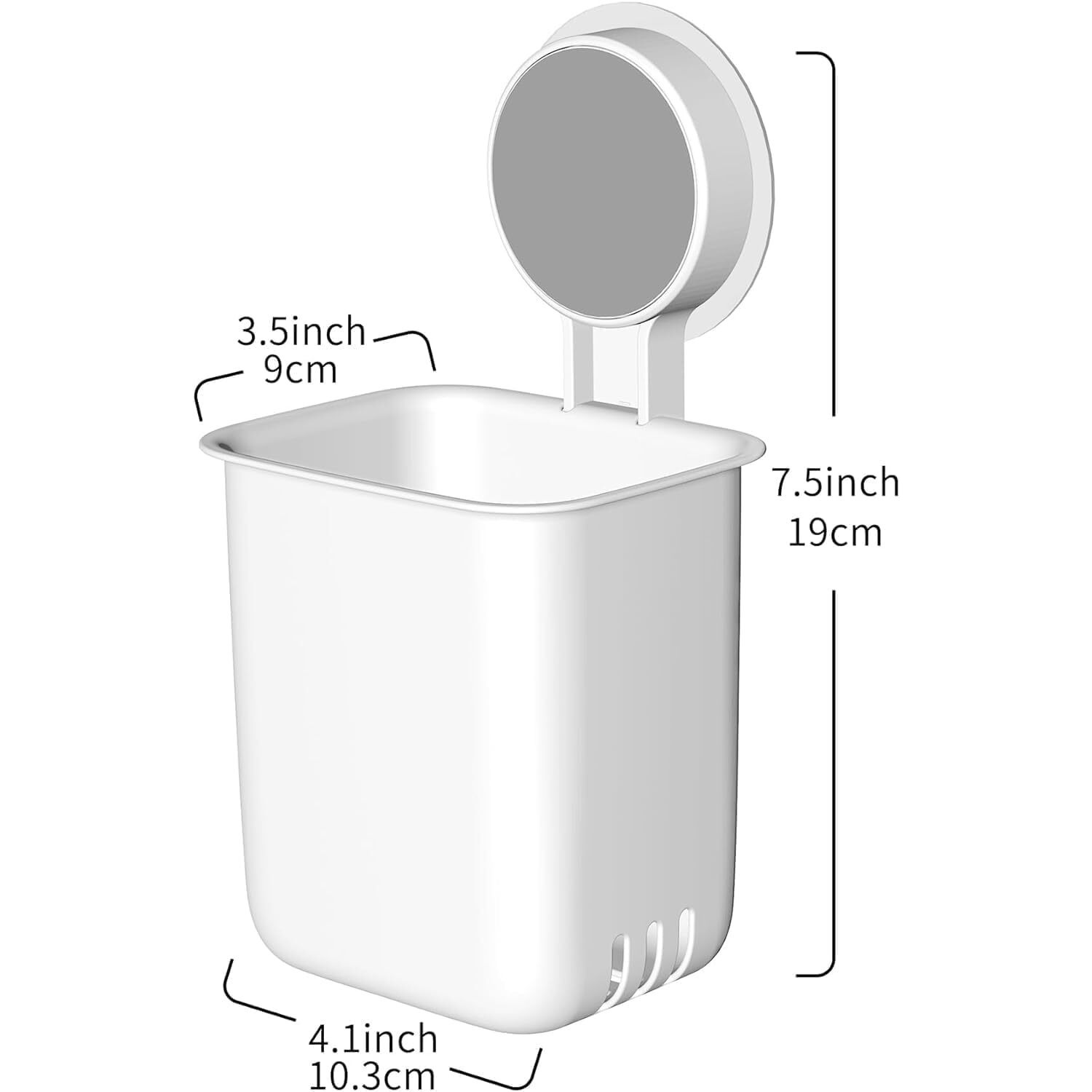 KROYWEN Plastic Wall Mounted Self Adhesive Toothbrush Holder/Toothbrush Holder/Toothbrush Holders for Toothbrushes,Toothpaste,Shaver,Razor&Make Up Brush (White) (1)