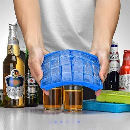 Greenhood Ice Cube Tray Silicone for Freezer Silicone Ice Cube Trays 24 Cavity Per Ice Tray Cavity Ice Cube Mould Flexible Tray for Freezer, Chocolate Cake Maker, Reusable (Multi Color)