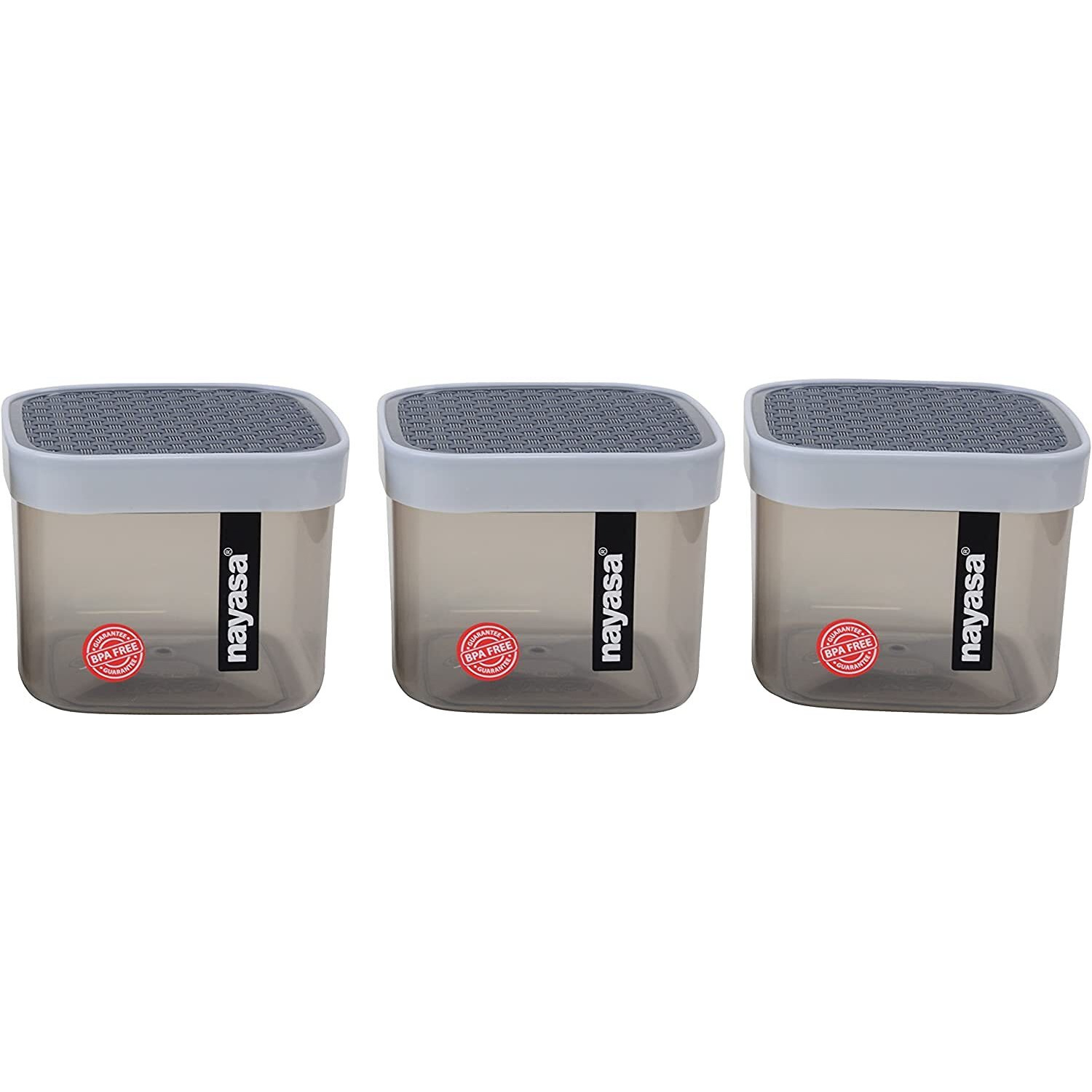 Nayasa Plastic Fusion Containers 750 Ml - Set Of 3 Grey Color