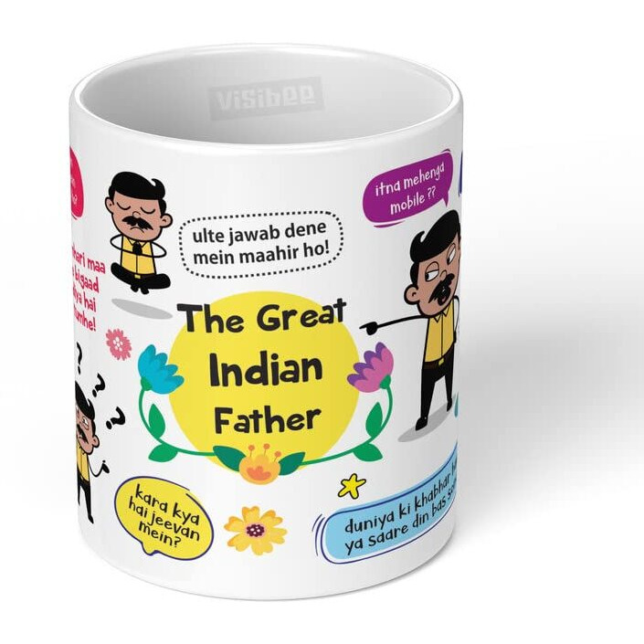 Visibee The Great Indian Father Mug, Fathers Day, Papa, Birthday 11oz Ceramic White Mug