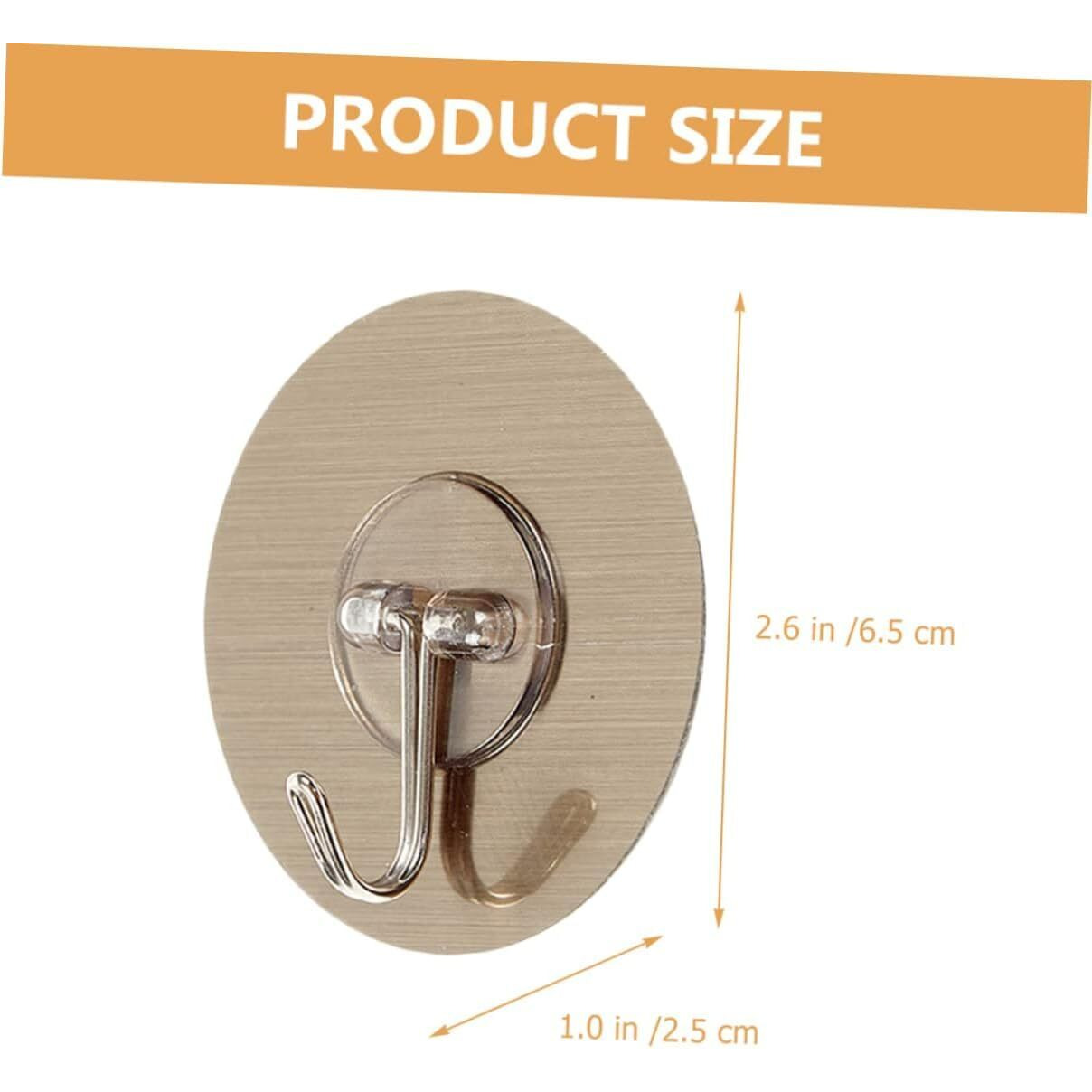 VAVSU Heavy Duty Sticky Hooks for Hanging,Self Adhesive Wall Hooks,Golden Sticky Hooks for Kitchen Bathroom Glass Door- Wall-Mounted Hanger Household Storage Hooks