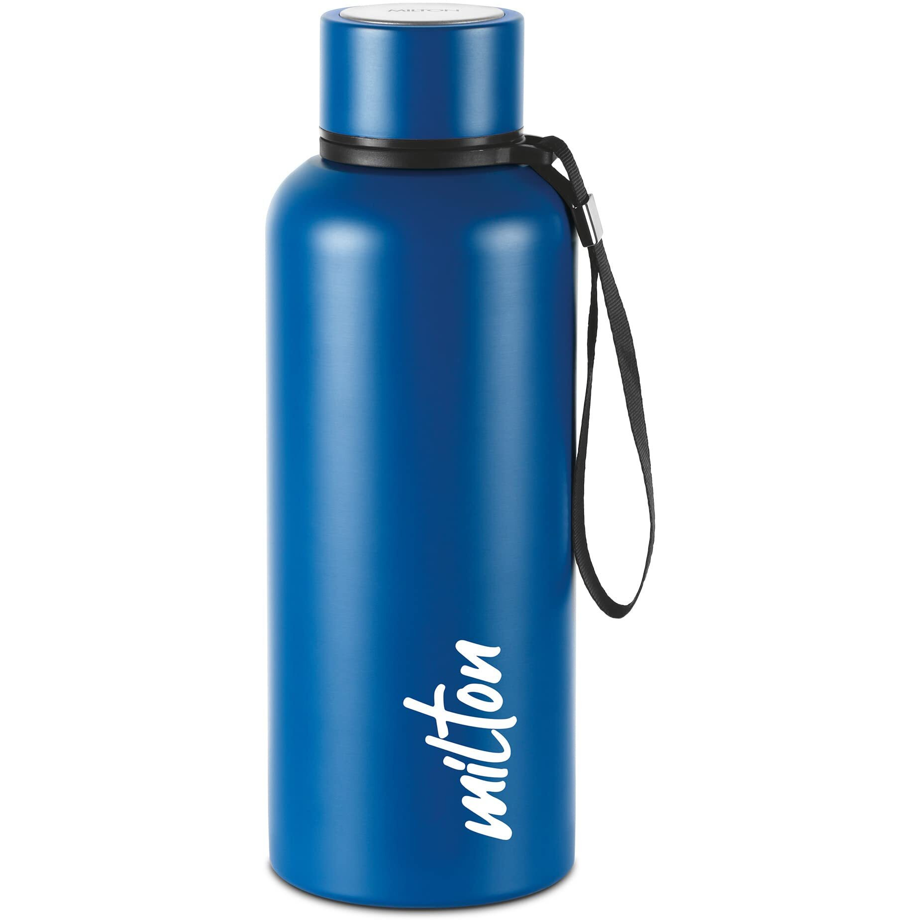 Milton Aura 750 Thermosteel Bottle, 750 ml, Dark Blue | 24 Hours Hot and Cold | Easy to Carry | Rust & Leak Proof | Tea | Coffee | Office| Gym | Home | Kitchen | Hiking | Trekking | Travel Bottle