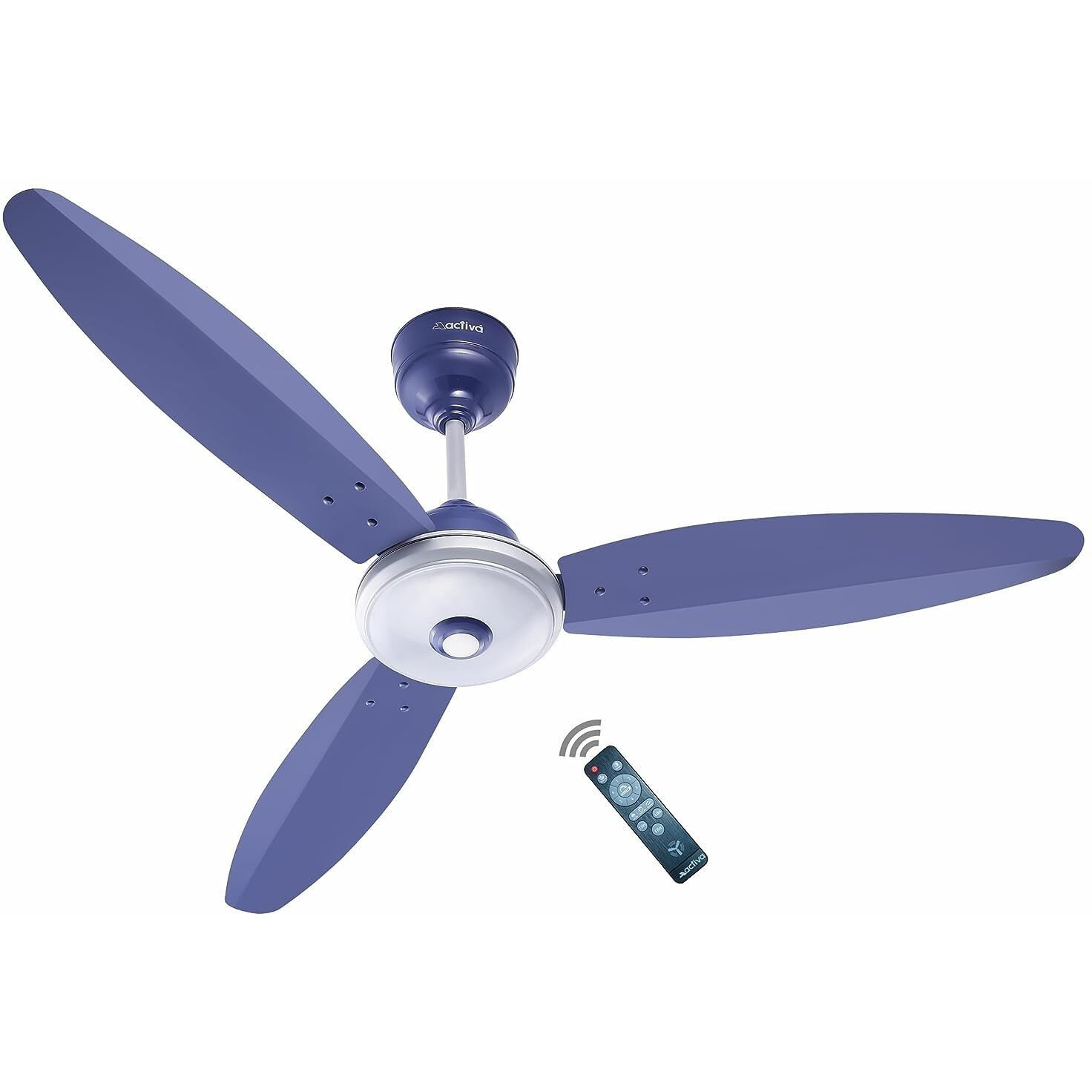 ACTIVA Gracia 1200 MM (28 Watts) BLDC Motor Fan With LED Light |Remote| 3 Blade Energy Saving Ceiling Fan With 4 Year Warranty (Silver Blue)