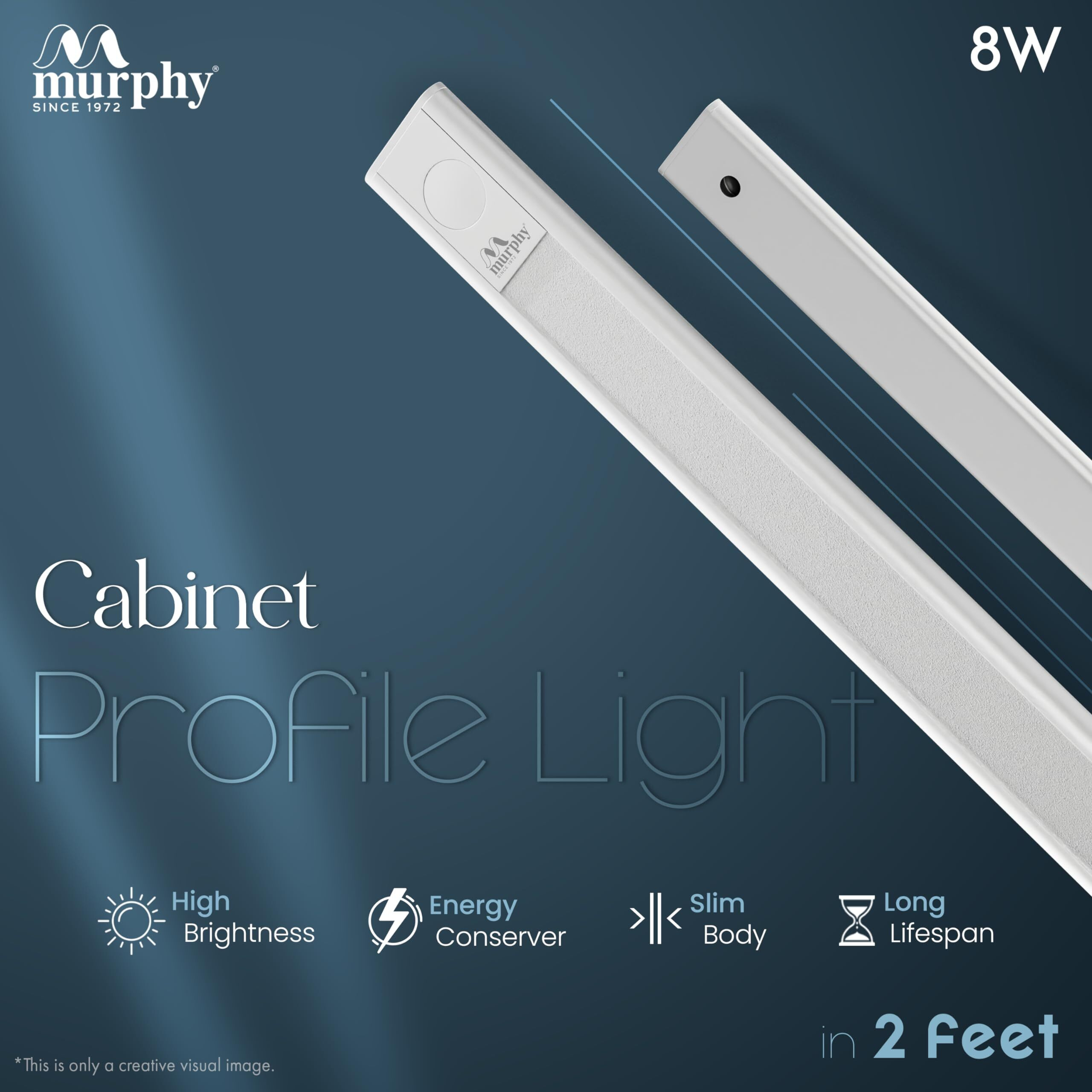 Murphy 2 Feet LED Under Cabinet Lighting, Under Cabinet and Under Counter Lighting, LED Profile Light  Warm White, Pack of 20