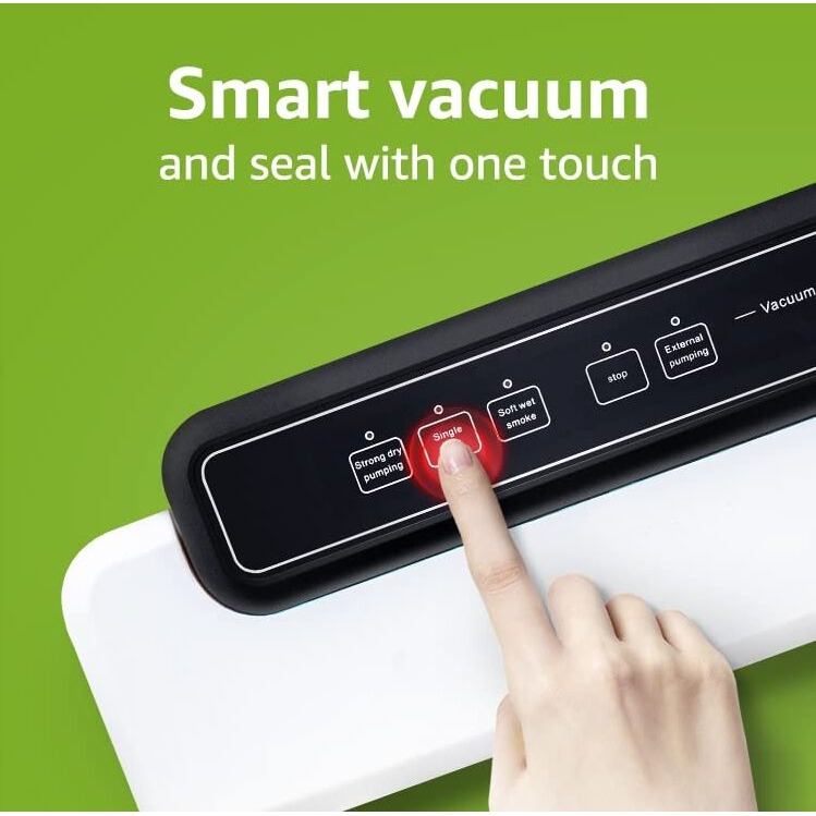 ENEM Vacuum Sealer Machine, Automatic Dry & Wet Air Sealing Machine, with 1 Year Warranty & Full Customer Support from Enem, Compact Design Vacuum Packing Machine, With 10 Vacuum Bags