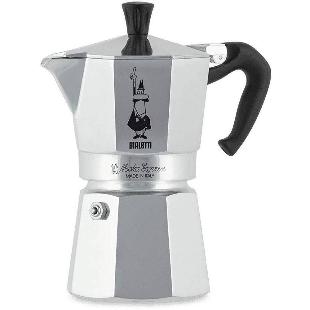 Bialetti Moka Express 4 Cup Espresso Maker/Percolator/Stovetop for an Italian Mocha, Silver