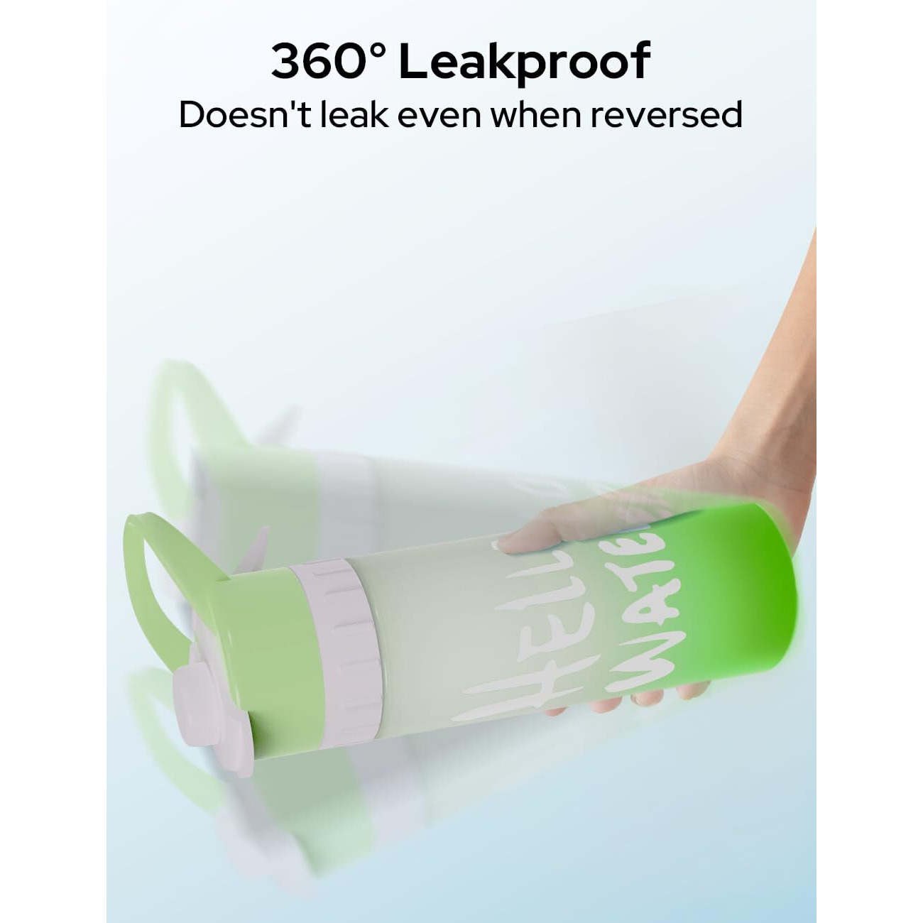 Halohop Sports Unbreakable Mist Spray Water Bottle - Leak-Proof, Durable BPA-Free Cool Summer Sipper Bottle for Gym | Outdoors | Office 650ml (Green)