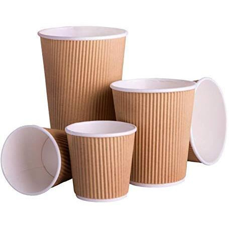 EOS- BUILDING TRUST Disposable Ripple Paper Cup for Hot Coffee/Drinks for Party (200 ml, 100 Pc)