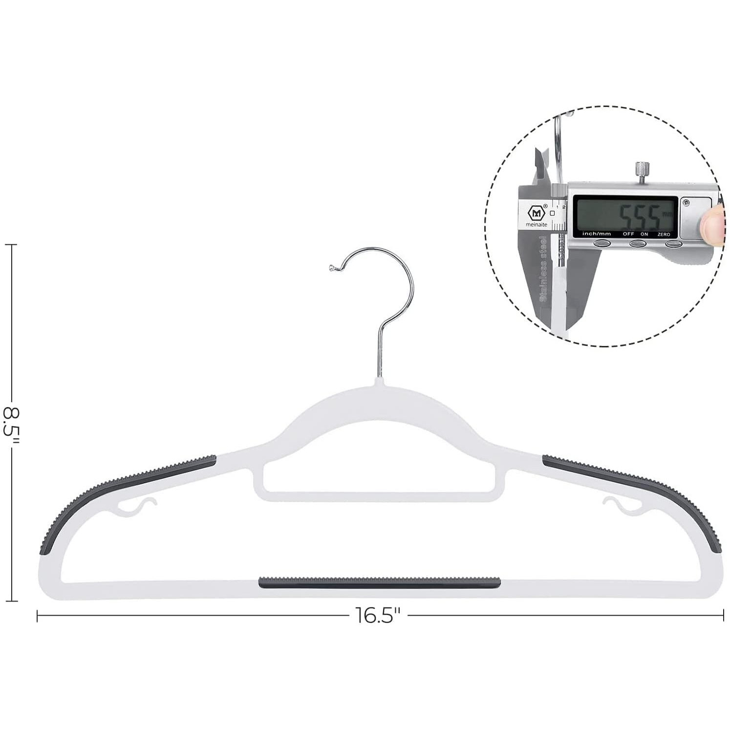 HOLLIO Plastic Hangers Heavy Duty Clothes Hangers with Non-Slip Pads Space Saving 0.2 Thickness Super Lightweight Organizer Clothes Hanger for Wardrobe,Multi Purpose Use for Clothing Hanging (70)