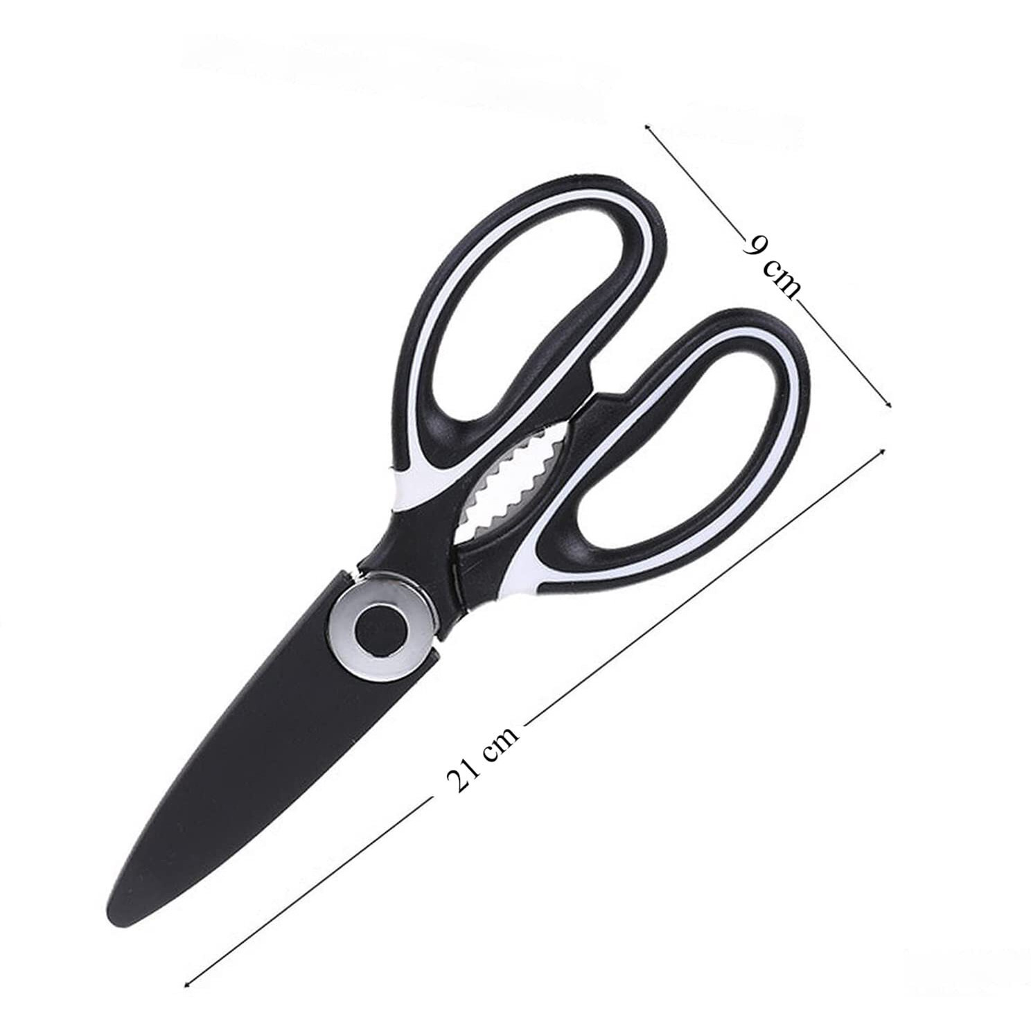 Carrot Kitchen Scissor For General Use Heavy Duty Kitchen Raptor Meat Shears Dishwasher Safe Stainless Steel Multi-function Scissors For Food, Chicken, Poultry, Fish - Color may vary (Pack of 2)