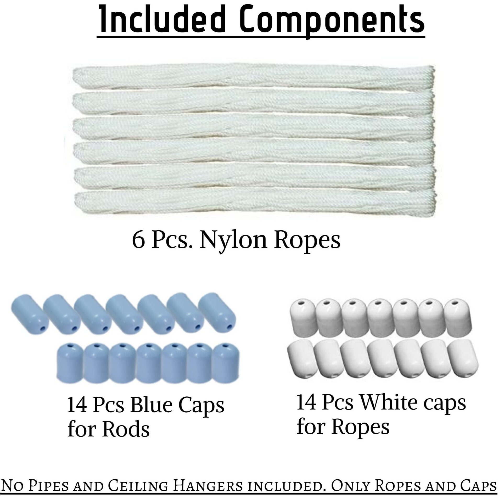 homWell Nylon Ropes and ABS caps for Individual Drop-Down Rise N Dry Deluxe Ceiling Cloth Dryer Model-Light Blue