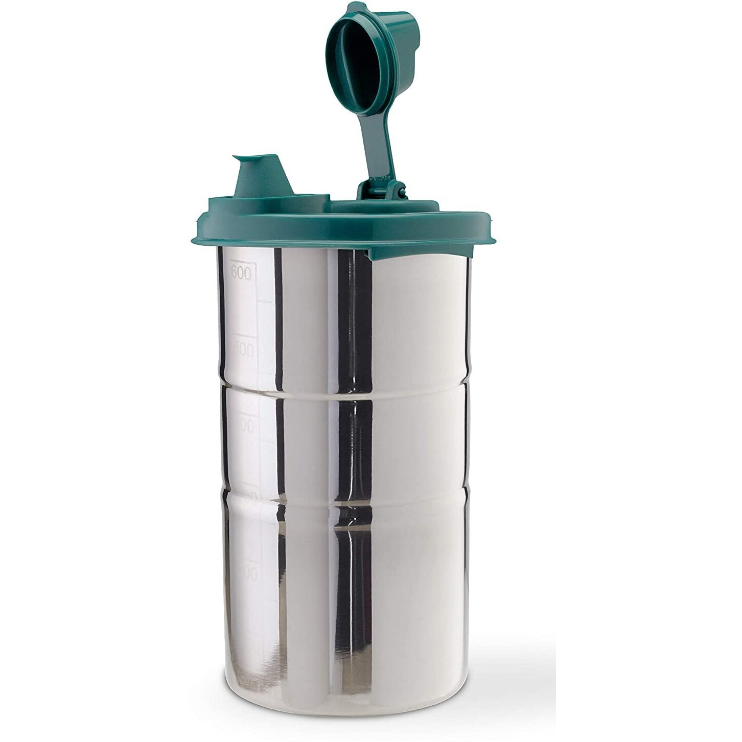 SignoraWare 650 ML Easy Flow Stainless Steel Oil Dispenser Bottle with Lid and Cap | Air-Tight Spill-Proof | Food Grade Pourer Drizzler (Forest Green, Set of 1 | 650ml)