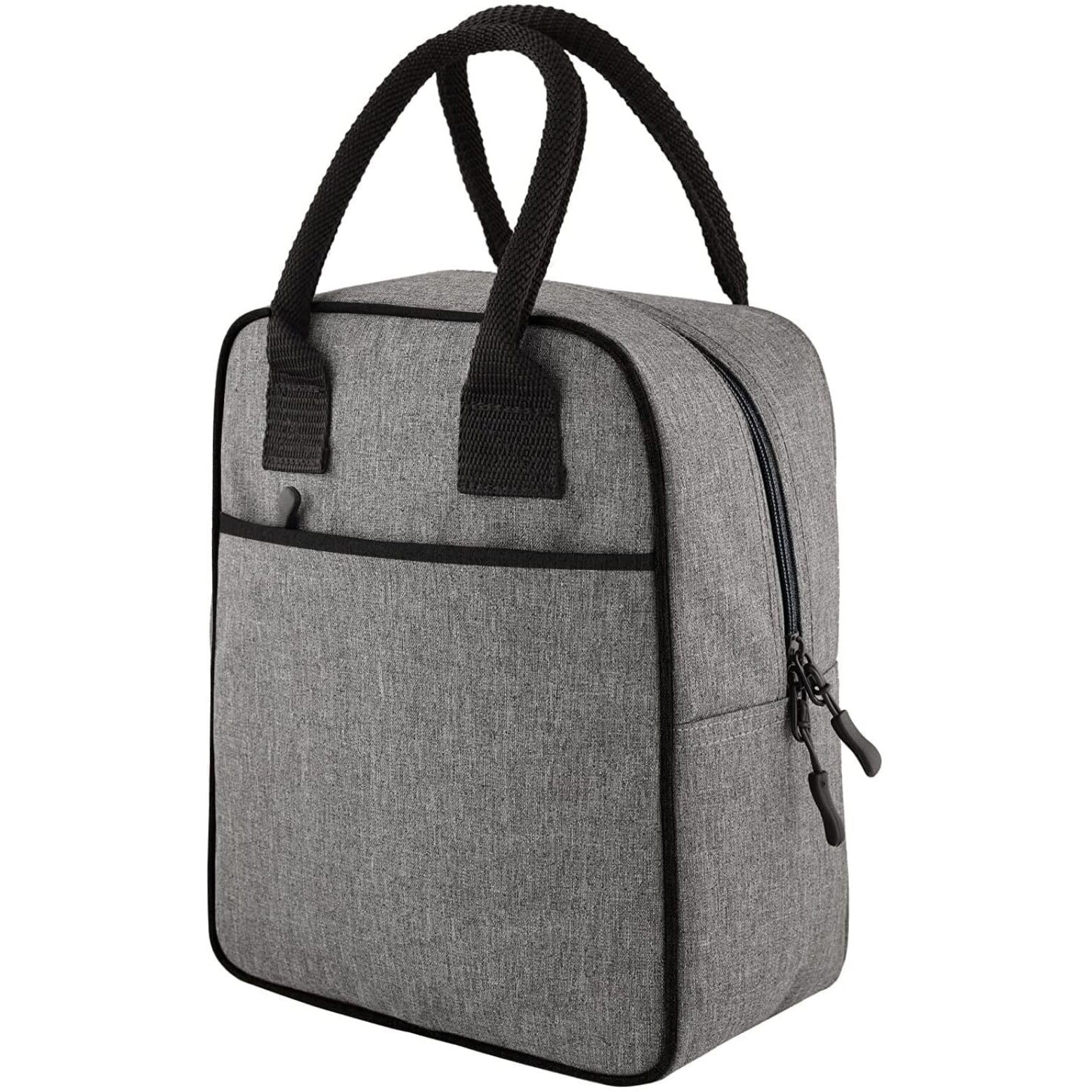 AERYS Insulated Lunch Bags Tiffin Storage for Women Men Work, Student, Kids to School, Thermal Cooler Tote Bag, Picnic Organizer Portable Storage Lunch Box (Grey) (Nylon)