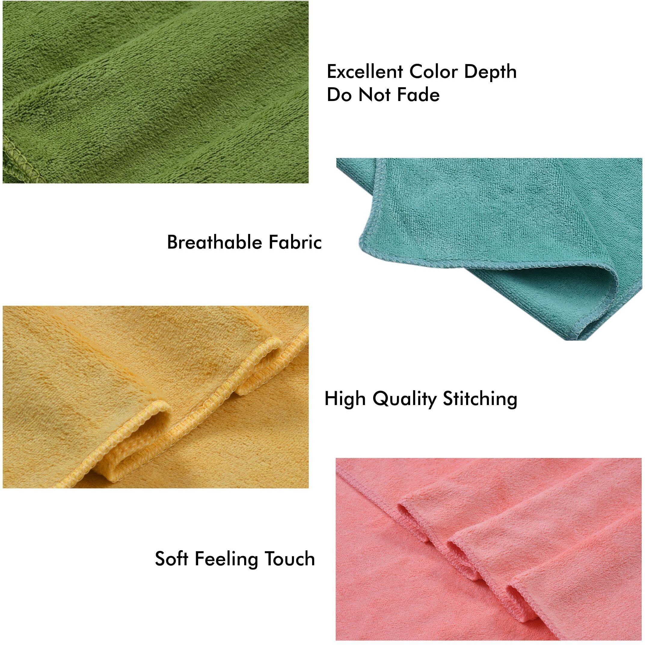 Yellow Weaves Super Soft Microfiber Hand Towels, Gym & Workout Towels 400 GSM, Set of 4, Multicolour