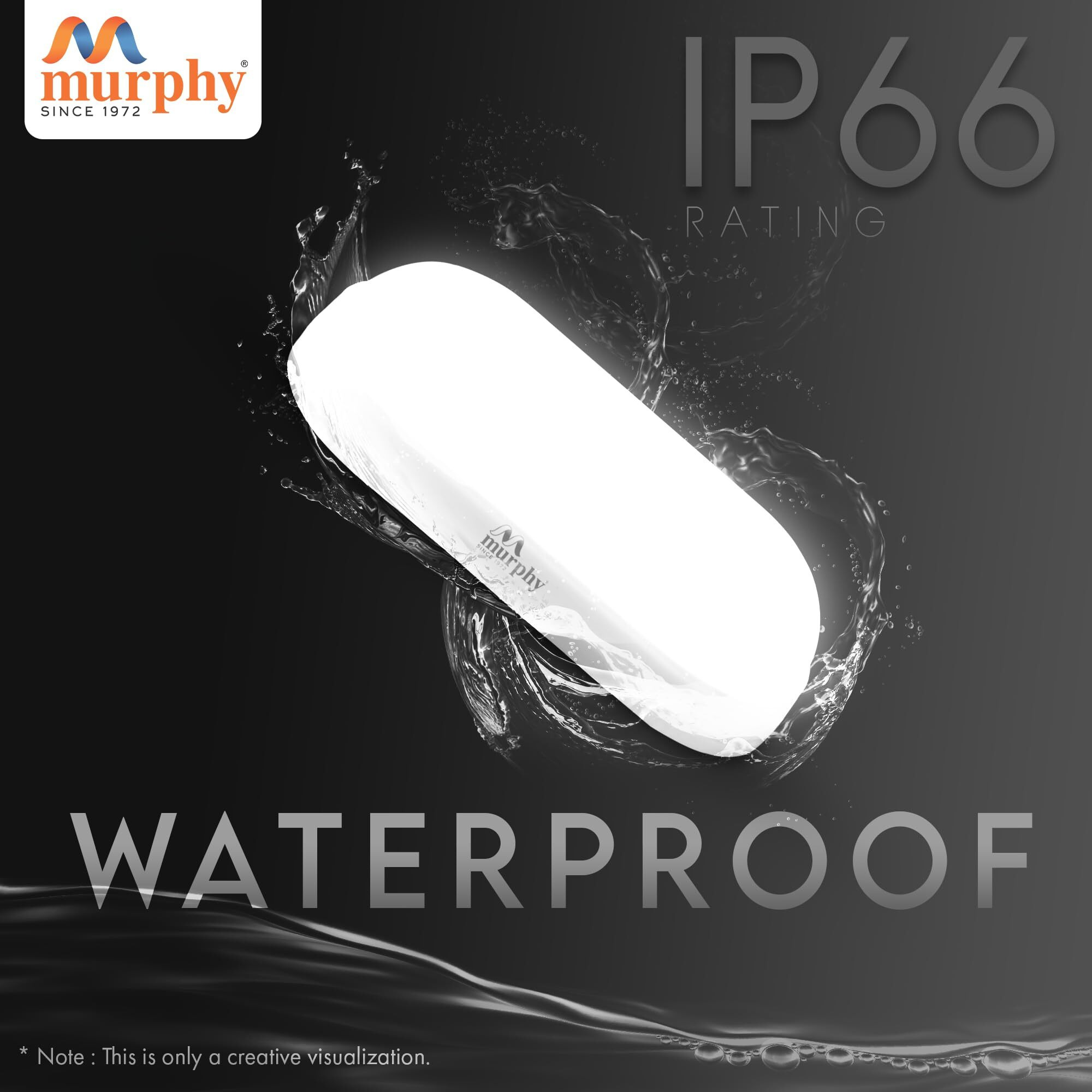 Murphy 20W Wall Lamp LED Oval Shape Outdoor Bulkhead Waterproof IP54 Waterproof Porch Light for Outdoor Garden Bathroom Light (Cool White, Pack of 8)