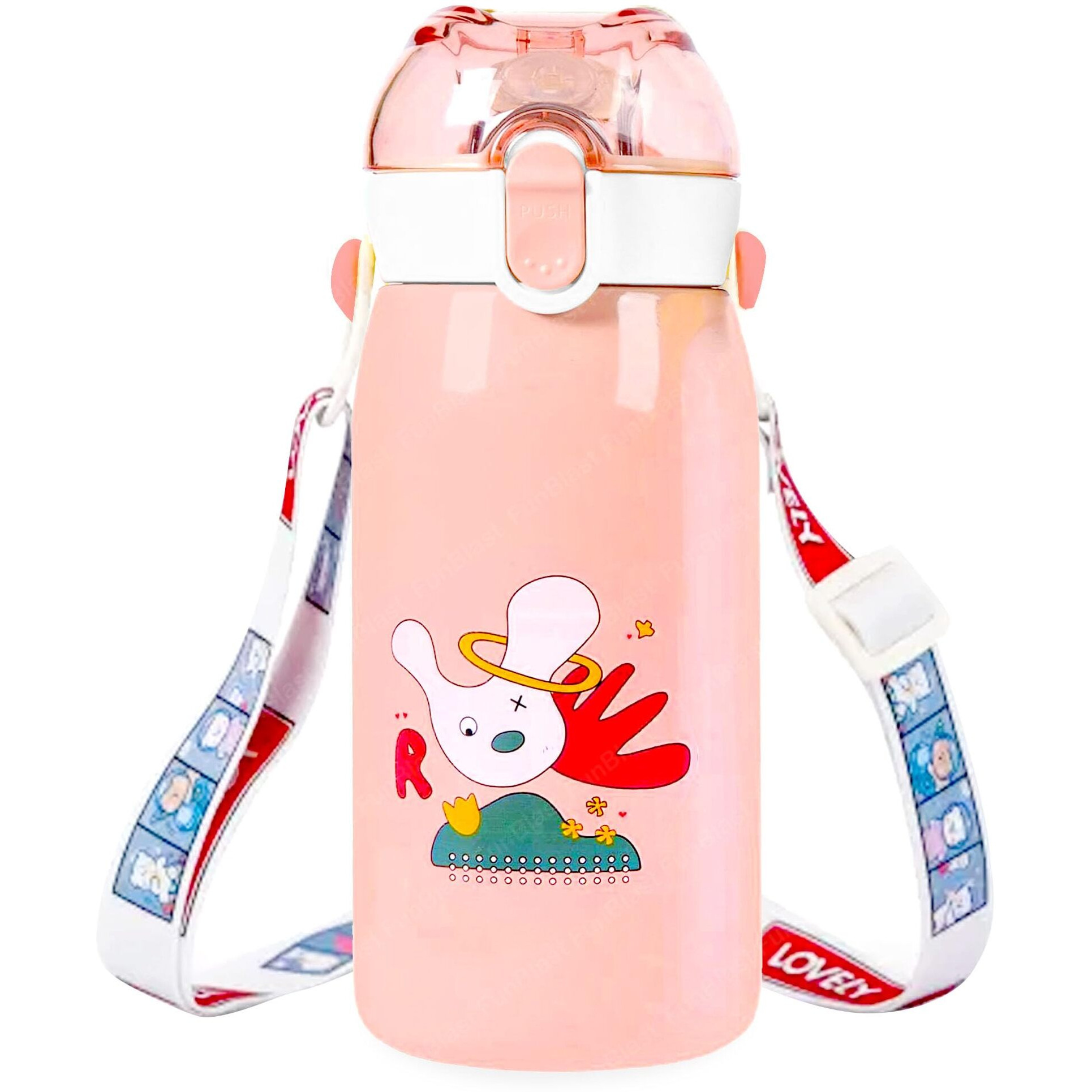 FunBlast Insulated Stainless Steel Water Bottle for Kids, Double Walled Vacuum Insulated Stainless Steel Bottle, Cartoon Design Hot and Cold Water Bottle (530 Ml)