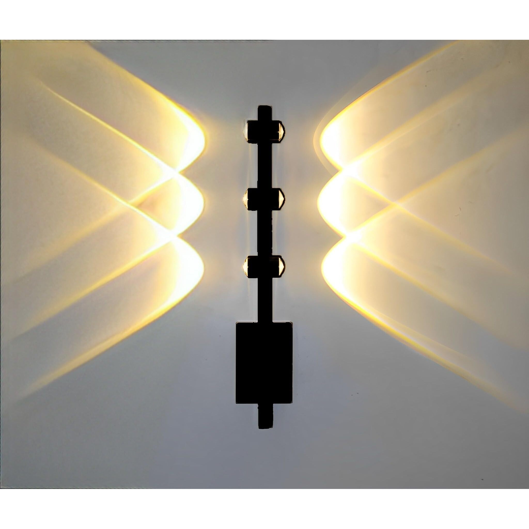 FILLISKA LED Luxurious Indoor UP/Down Wall Light Warm White, Shockproof & Rustproof Alluminium Body (3 Up & 3 Down Luxurious Black)