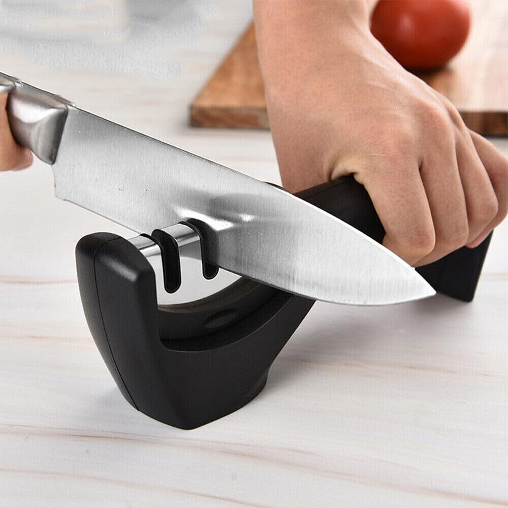 Eripeli Kitchen Knife Sharpener - 3 Stage Knife Sharpening Tool Sharpens Knives for Repair, Restore and Polish Blades Quickly | Ideal Knife Sharpeners for Chefs Choice