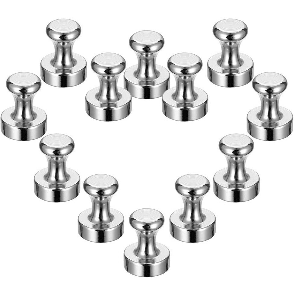 HASTHIP Mini Fridge Neodymium Magnets with a Storage Box, Cone Handle for Kitchen, Magnetic Board, Whiteboard, Noticeboard and Office, 12Pcs (1216mm)