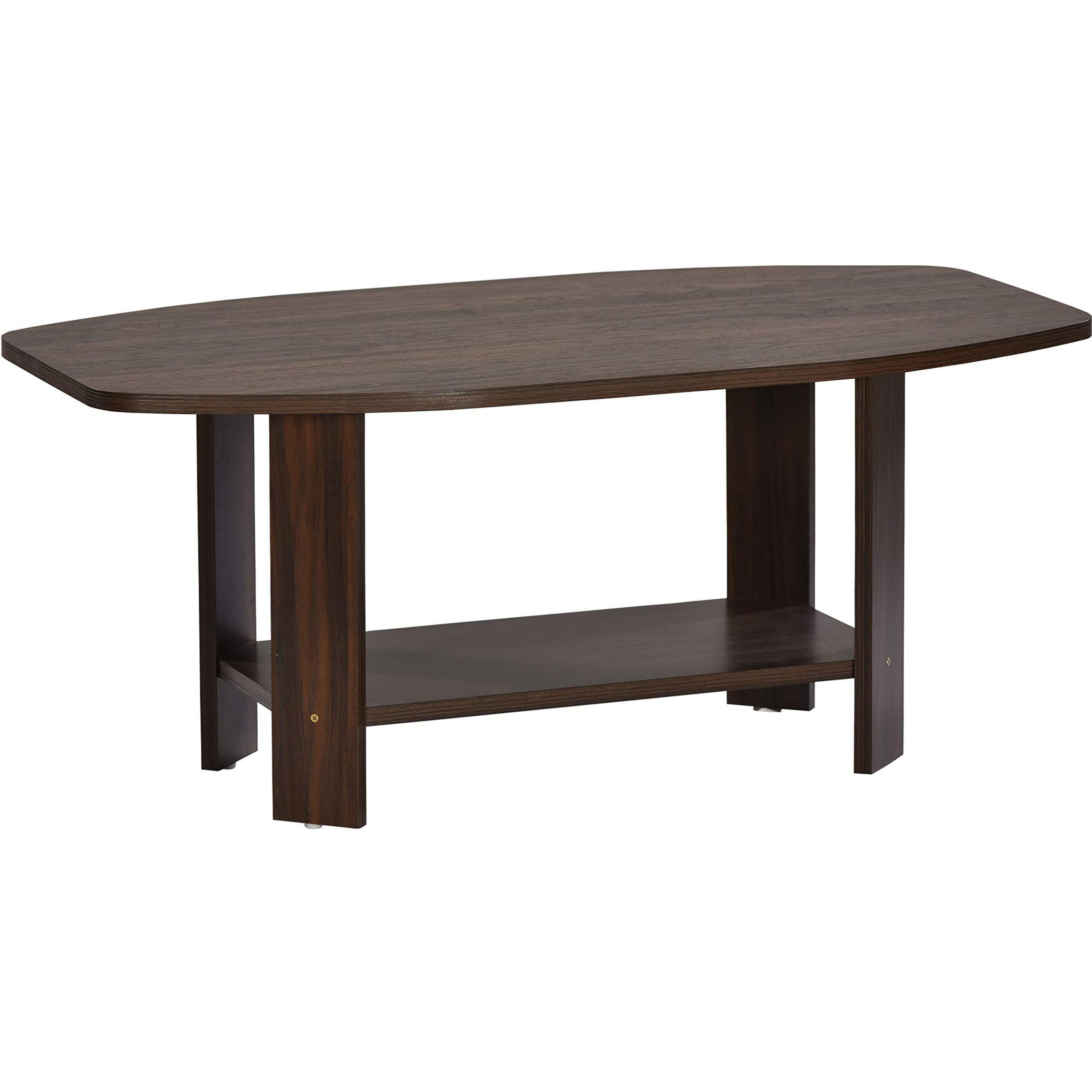 DeckUp Dusun Engineered Wood Coffee Table (Walnut, Matte Finish)