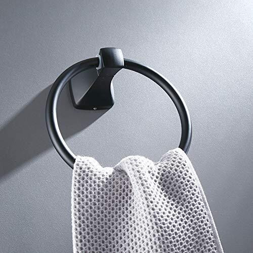 Plantex Space Aluminium Napkin Holder for Wash Basin/Towel Ring/Napkin Hanger/Toiwel Hanger/Bathroom Accessories (Black Powder Coated)