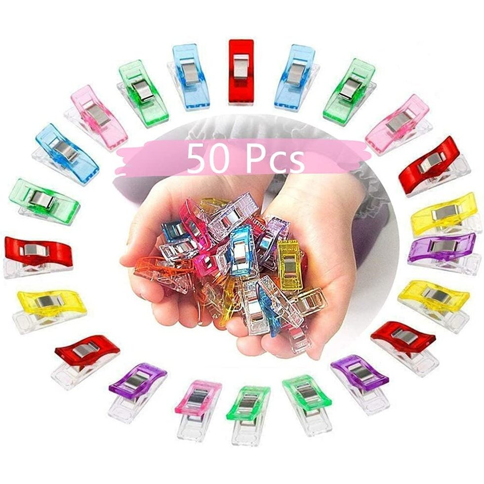 50 Pcs Sichumaria Sewing Clips Multi-Color for Sewing Craft Clamps Crochet and Knitting All Purpose for Quilting Binding Clips Fabric Clips Blinder Clips Photo Hanging Clips